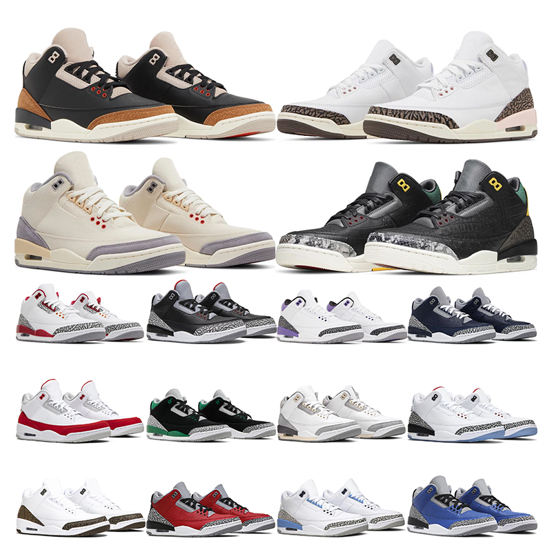 

men basketball shoes 3 Neapolitan Muslin Desert Elephant men trainer 3s Mocha Cardinal Red Athletic mens trainers fashion, 18