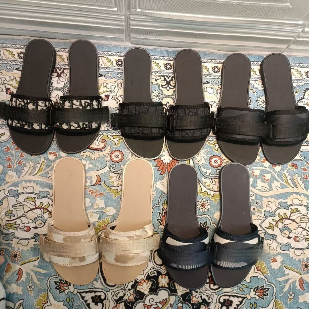 

2022 fashion Womens Slippers Scuffs Summer Sandals Beach Slide Slippers Girls Flip Flops Loafers Embroidered Top sell, As photo