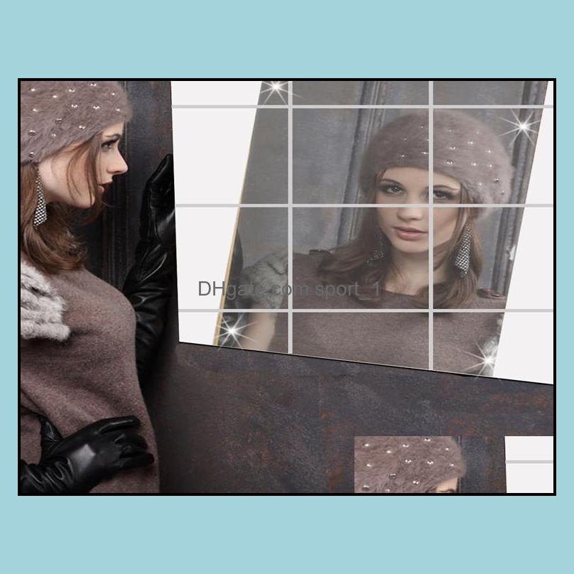 

Mirrors Home Décor Garden Sier Squares Roof Ceiling Decor Mirror Surface Crystal Wall Stickers 16Pcs 15X15Cm Drop Delivery 2021 2Y0Zx