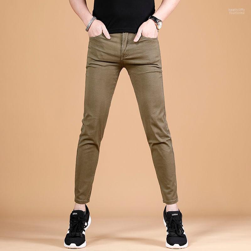 

Men's Jeans Pants Men Stretch Slim Fashion Classic Fit Spring Trousers Thin Cotton Elastic Waist Korean Male Casual Light Y20Men's Heat22, Black