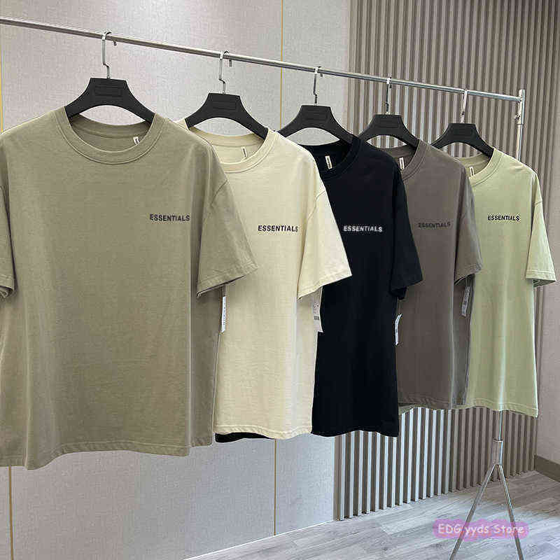 Men 100% Essentials Plain T-shirt Ss21 Summer Oversize Street and Loose Women Hip-hop Style Cotton Movement Fashion Clothing t Shirt Brands