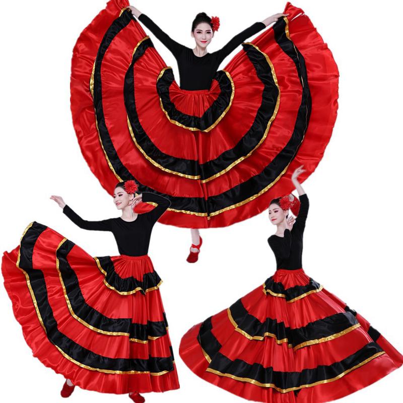

Stage Wear Spanish Bullfight Dress Flamenco Performance Costume Opening Dance Full-skirt Adult Female Sequin Large Swing DressStage, 180 degrees