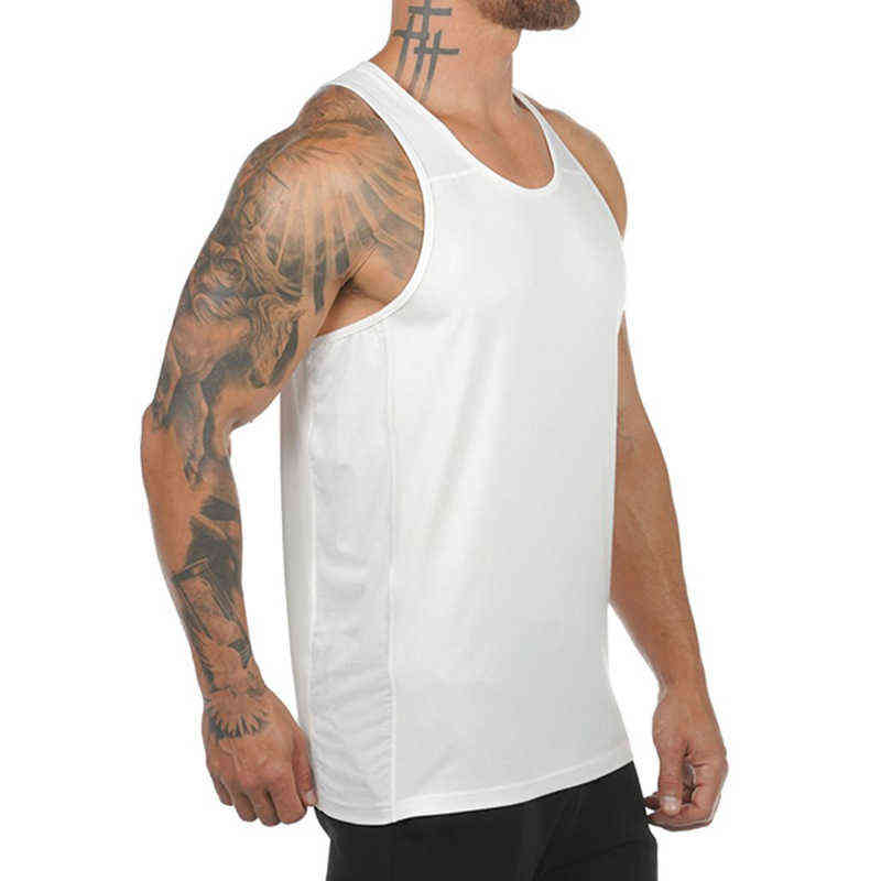 

Summer Vest Asrv Men's Waistcoat Round Neck Solid Color Sweat Absorption Breathable Sleeveless Sports I-shaped Waistcoat Running Fitness Top Jogging Suit, White letter 1