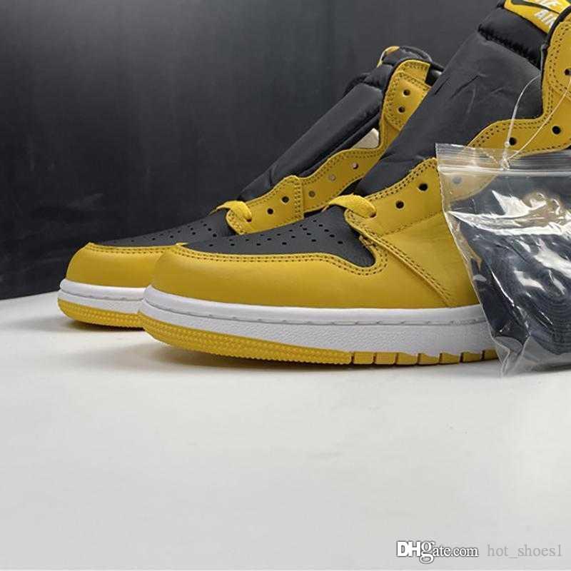

Air 1 High OG Pollen 555088-701 1s I Yellow Black White Women Men Sports Casual Shoes Sneakers Best Qulaity Sneaker Kick With Original Box