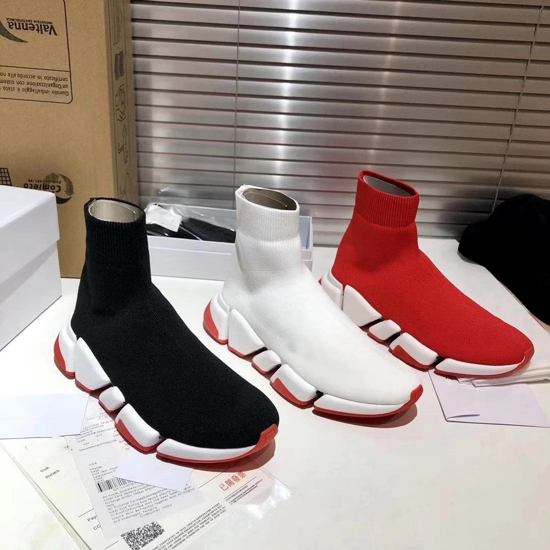

2022 Women Knit Sock Lace-up Shoe Designers Sneaker Mens Mesh Platform Shoes Stretch Runner Trainers Top Quality Casual Shoes With Box Top Quality NO18, Socks