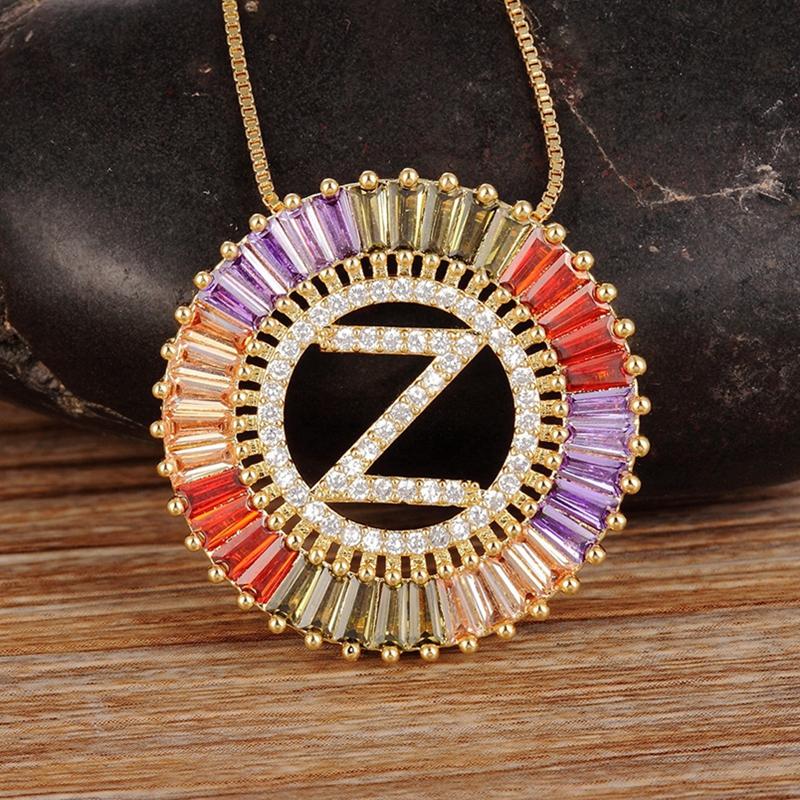 

Chains Personal Name Necklace Jewelry Copper Zircon 26 Letters Initial CZ For Women Girls Accessories GiftChains ChainsChains