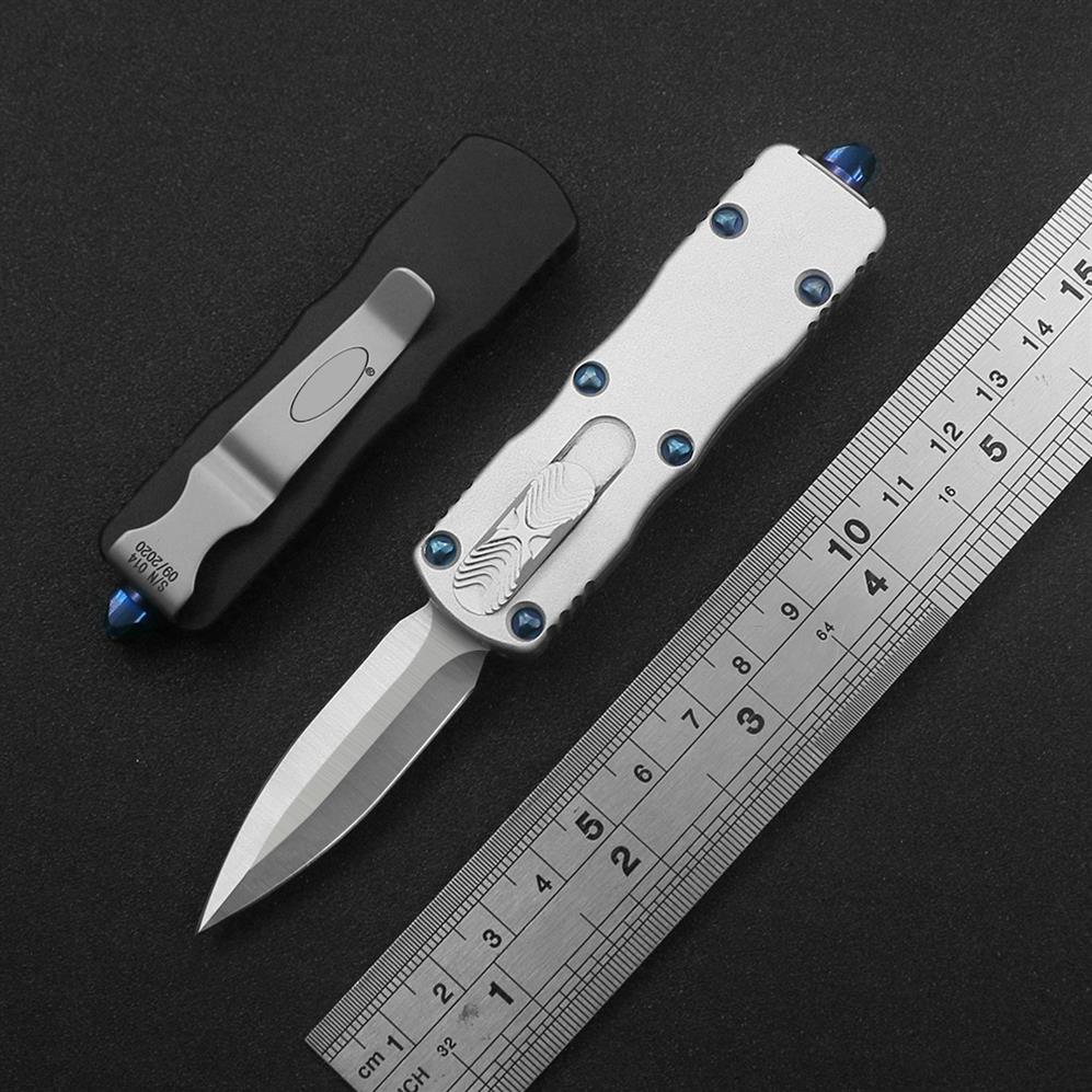 

Mini Lightweight Tactical Self-defense automatic Knife Aviation Aluminum Handle D2 Blade Double Action Quick Opening Outdoor EDC T230V