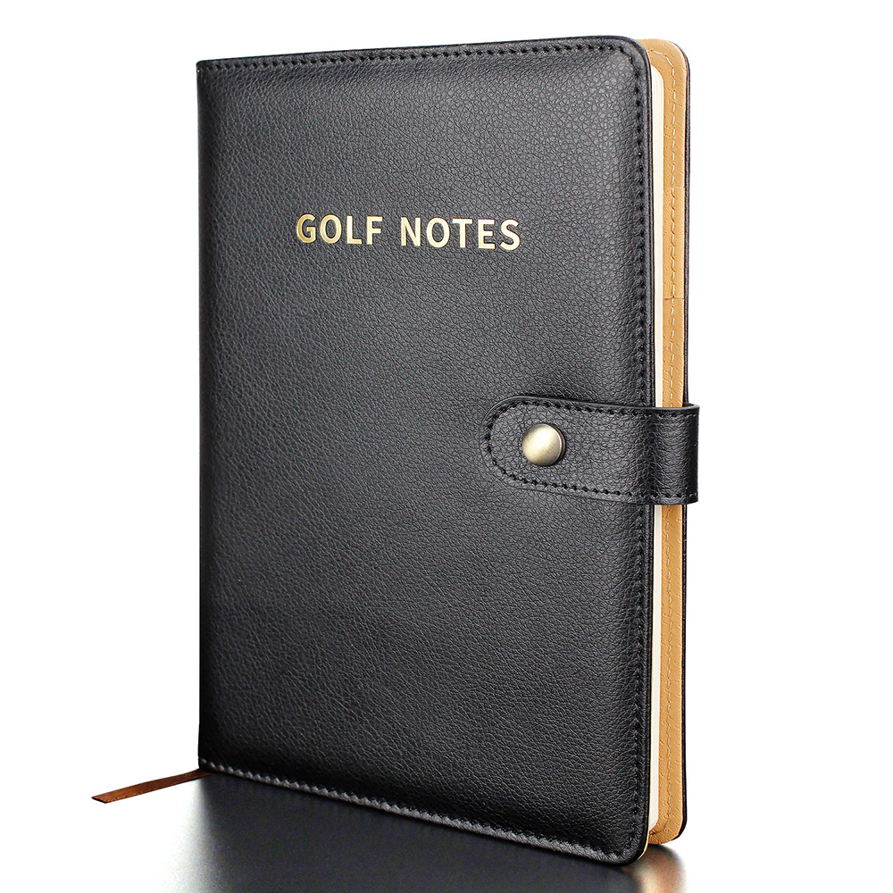 

Black Genuine Leather Golf Scorecard Holder Score Notebook Supplies Accessories