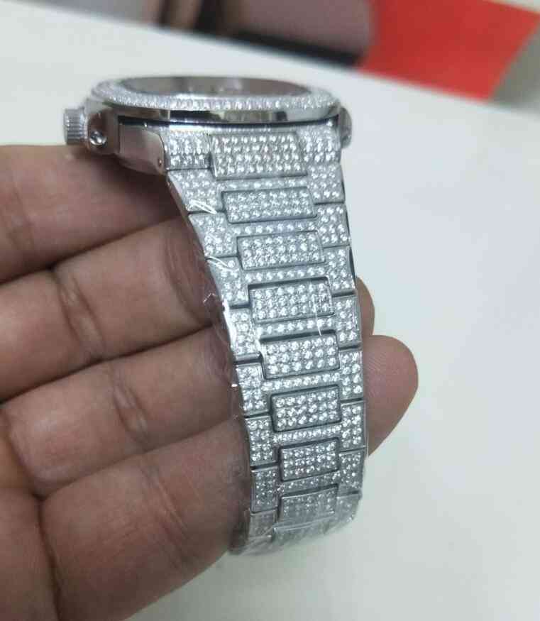 

pp watch for men luxury mechanical automatic wristwatch TSR3 movement version 40MM Diamond Dial Wristwatches Nautilus 5719/10, Silver