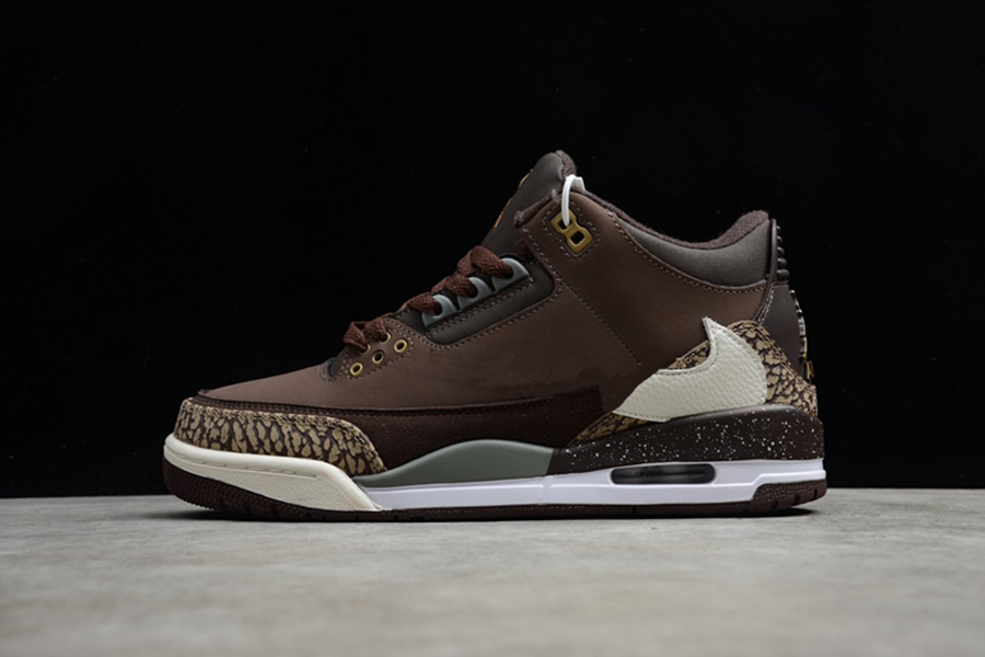 

Shoes Basketball Jumpman 3s NRG Gold Metallic Dark Brown Beige Cushioned Midsole Genuine Leather Upper Cement Grey Overlay Sports Trainers