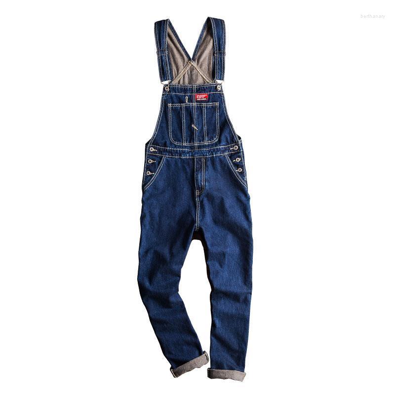 

Men's Jeans Loose Men Overalls Bib Denim Jumpsuits Straight Workwear Multi Pocket Wide Leg Pants Blue Trousers Size S - 3XLMen's Bert22