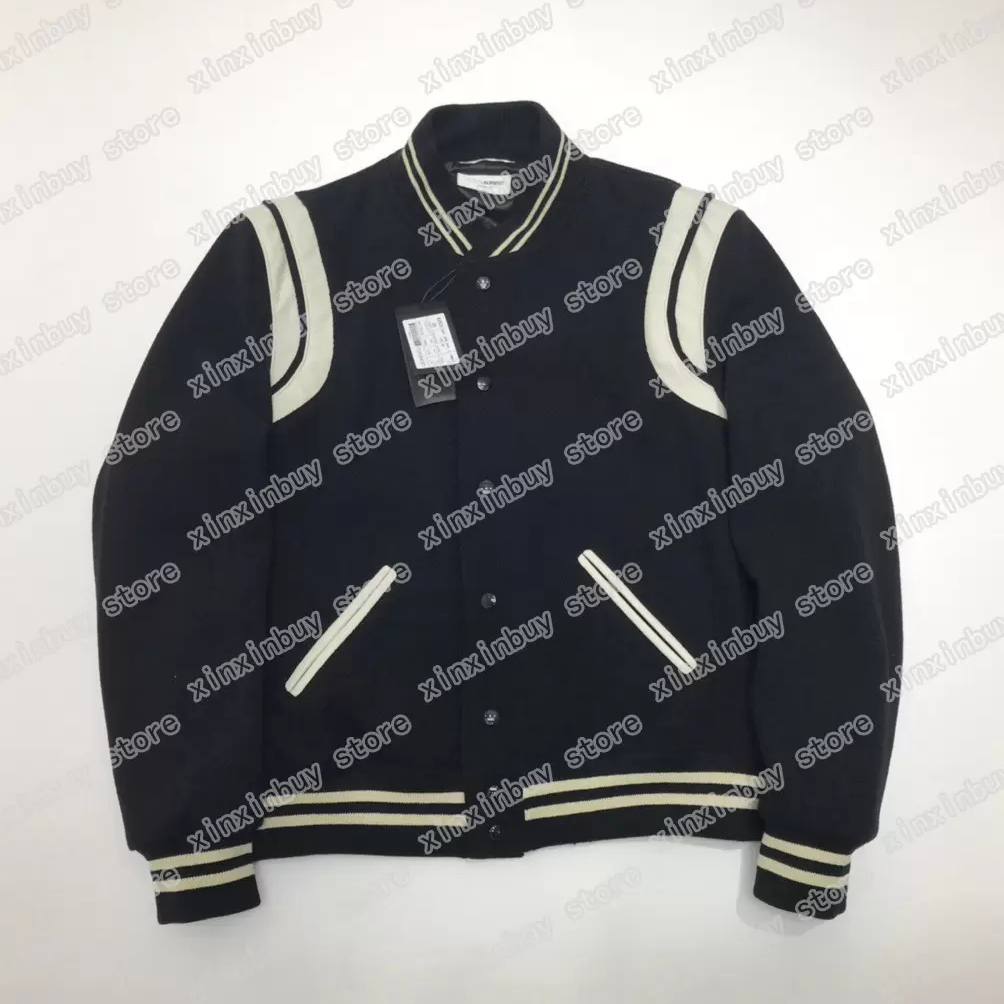 

21ss man designers bomber Jackets letter Leather letters Woolen clothes mens Coats Outerwear Hooded men Clothing Cotton black white xinxin