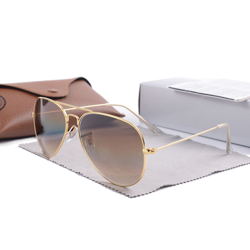 

2022 NEW Luxury brand round women sunglasses glass lens Metal frame 3025 3026 high-quality Pilot aviator