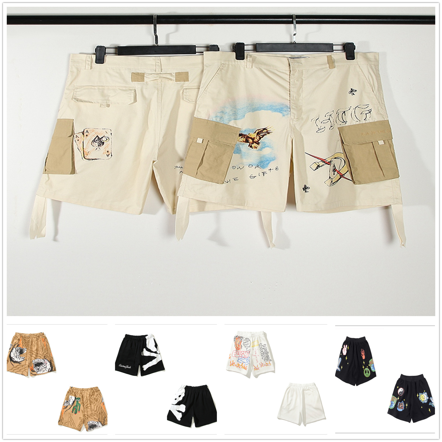 

mens shorts travis designer shorts swim short fleece inaka quick-drying camouflage Luminous beach striped casual pants Anti-Pilling Breathable sports A03, 1pcs button