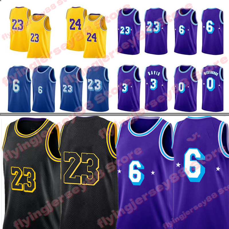 

Men' LeBron 23 6 James Jerseys 0 Russell 7 Carmelo Westbrook Anthony 3 Davis Basketball Jersey yellow Retro Jerseys stitched Logos -2XL, Mens jersey