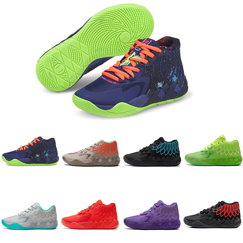 2022 Men Lamelo Ball MB.01 Chaussures de basket-ball signature Rick et Morty Queen City Not From Here Red Blast Sneakers Sports
