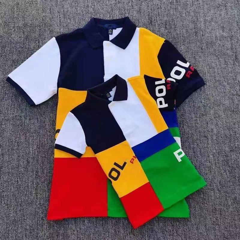 

High Quality Men' Pony Polo Shirt Printed Short Sleeve T Shirt Cotton Lapel Colorblock Fashion Men' and Women' US Size -5XL, Multicolor