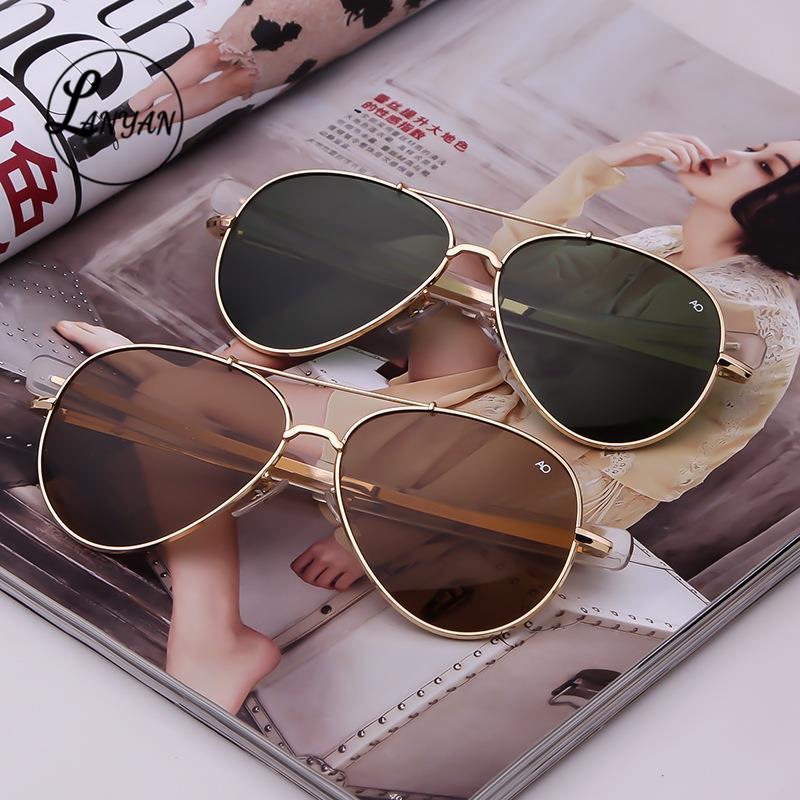 

Sunglasses Aviation Men Women 2022 Designer American Army Military Optical AO Pilot Glass Lens Metal Oculos De SolSunglassesSunglasses