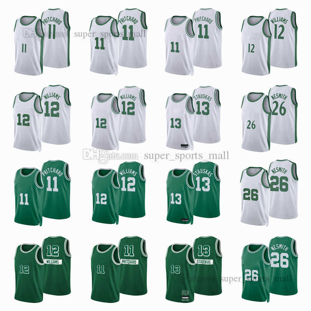 

Printed City Basketball Jerseys Jayson 26 Aaron 12 Grant Nesmith Williams 11 Payton 13 Nik Pritchard Stauskas Jersey Color Green Black