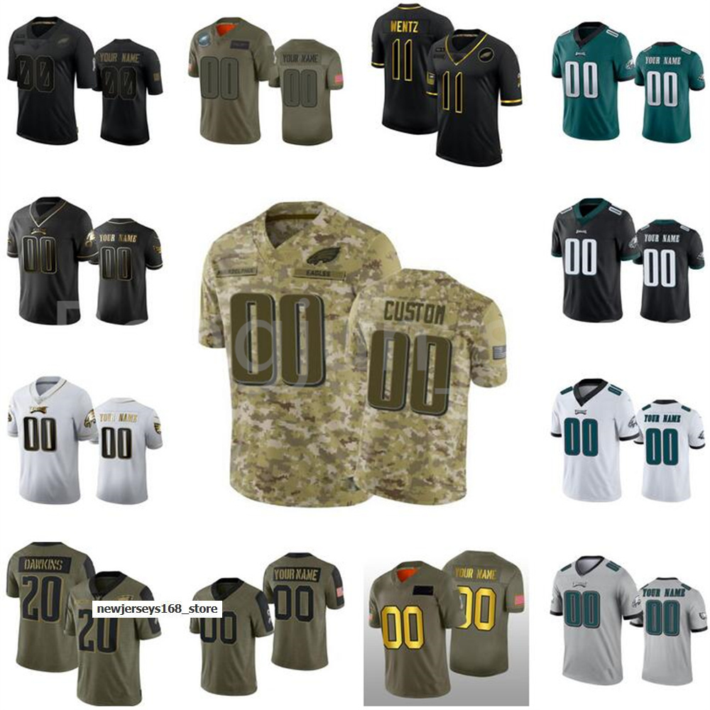 

2022 Philadelphia Men Women Youth Eagle Stitched Football 6 DeVonta Smith 1 Jalen Hurts 26 Miles Sanders Elite Custom''NFL''jerseys Size S-6XL