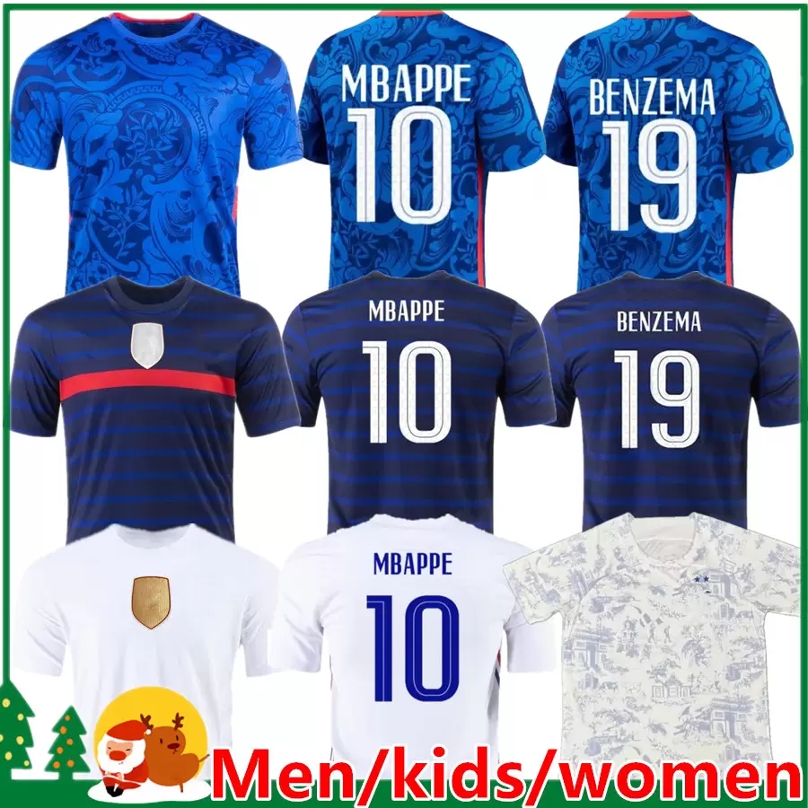 

French club Full Sets 2022 BENZEMA MBAPPE GRIEZMANN soccer jersey 2021 World POGBA cup GIROUD KANTE Maillot de foot equipe Maillots kids kit and Men football shirt, 2021 kids away