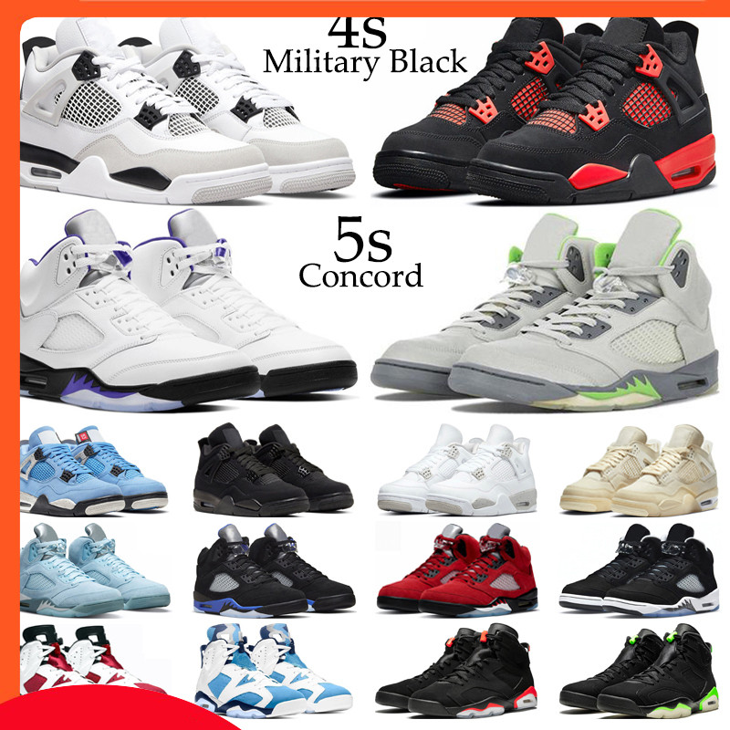 

Jumpman 4 Basketball Shoes Men Women 4s Military Black Red Thunder Black Cat Sail 5s Concord 6s UNC 11s Cool Grey 12s Playoffs 13s Mens, #42