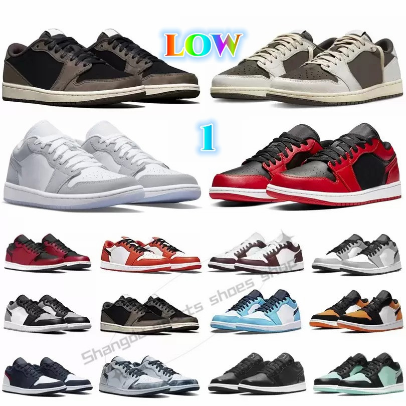 

Jumpman 1 Low retro UNC 1s basketball shoes men women 1 University blue hyper royal court purple light smoky grey pine green shadow reverse bred sports sneakers, 46