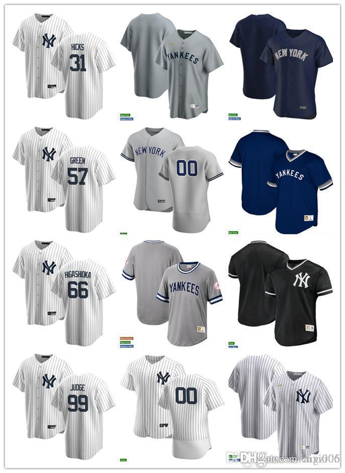 

Men Women Youth 57 Chad Green 31 Aaron Hicks 66 Kyle Higashioka 99 Aaron Judge Custom Baseball Jersey Blank white gray navy, Colour