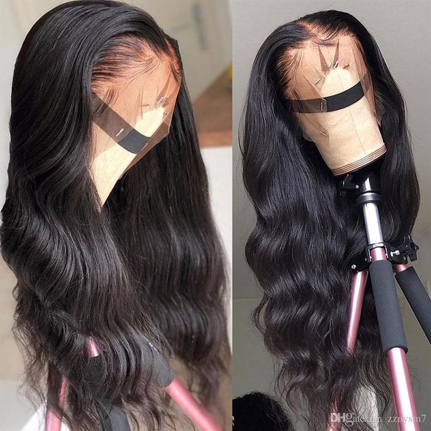 

Brazilian Body Wave Wigs Pre Plucked Full Lace Frontal Wig Remy Hair Wig 180% 13x4 Lace Frontal Human Hair Wig Black Women AA95277G, Natural color