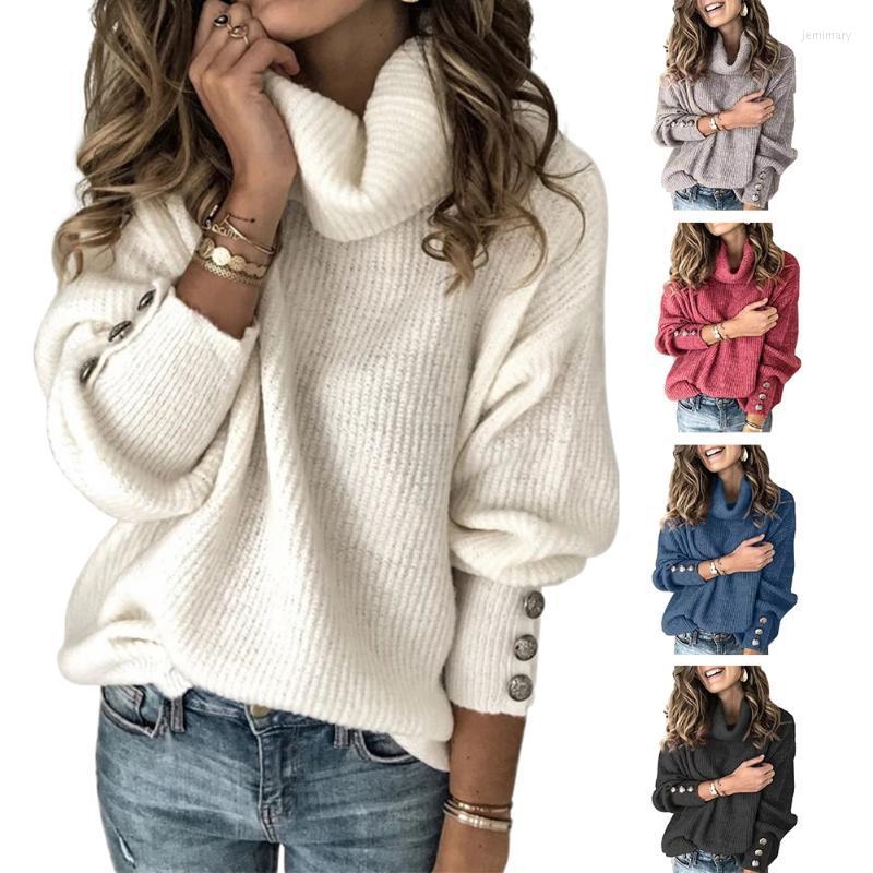 

Women' Sweaters Winter Women' Long Sleeve Knitted Sweater Solid Color Turtleneck Warm 5 Colors Plus SizeWomen' Jemi22, Black