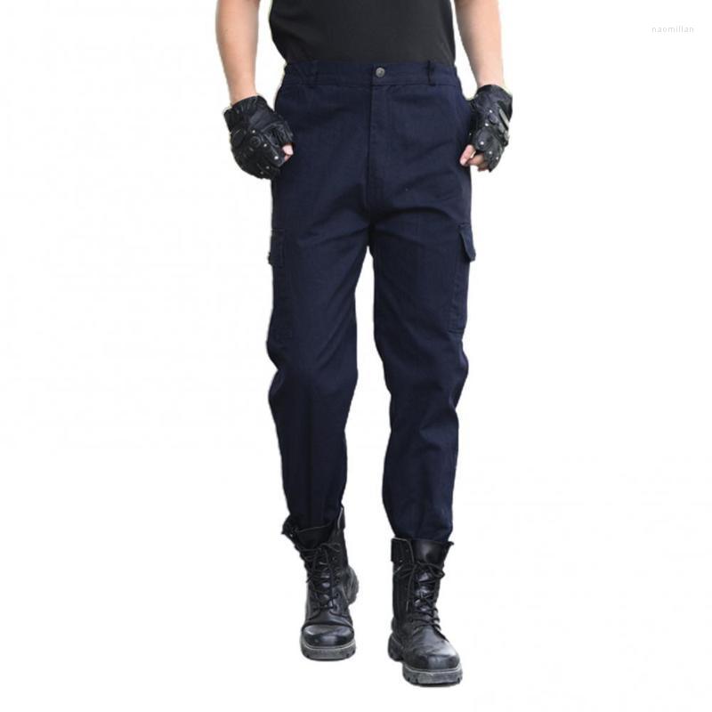 

Men's Pants Men Solid Color Multi Pockets Cargo Wear Resistant Training Hiking Working Trousers 2022Men's Naom22, Navy blue