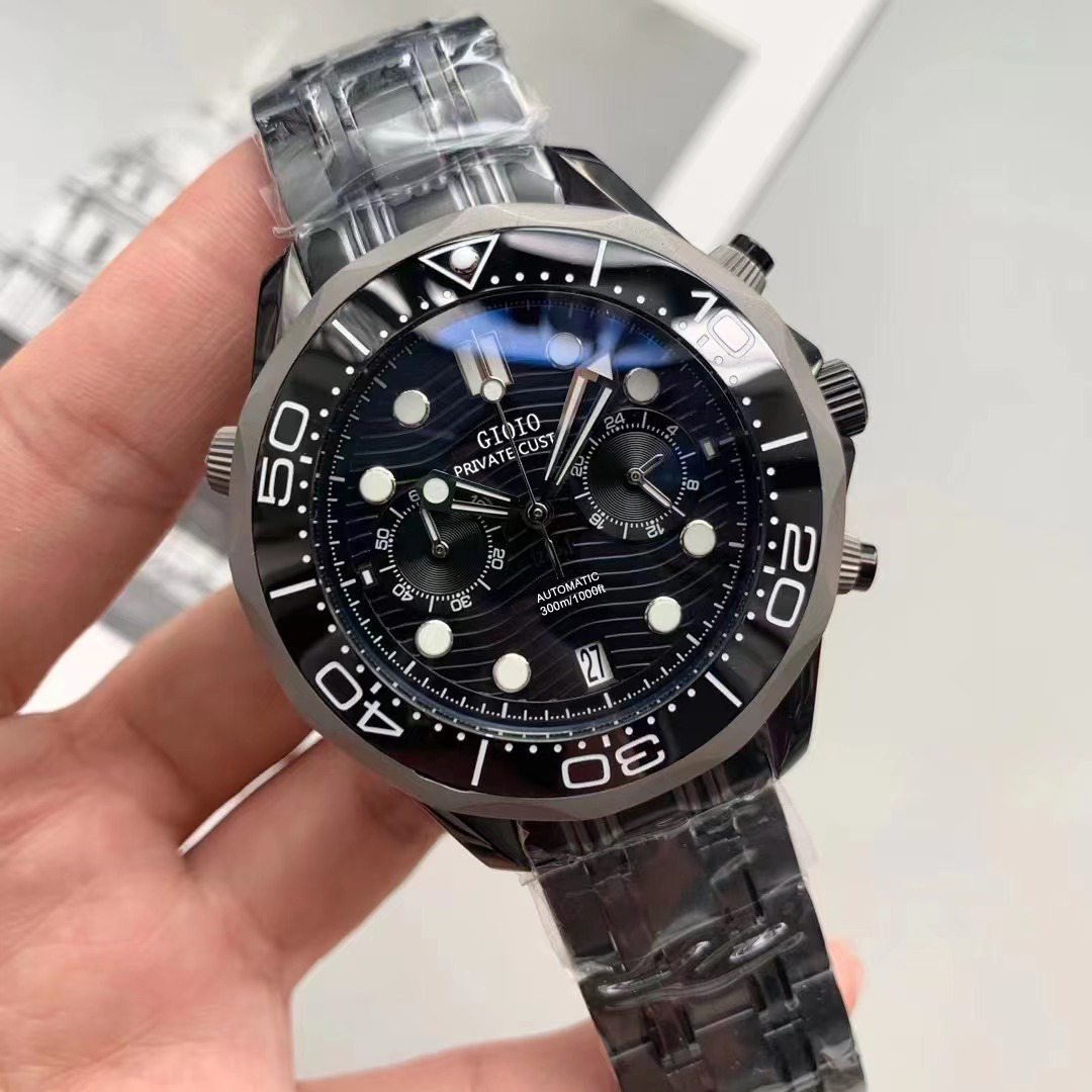 

Mens Quartz Chronograph Watch Black Titanium Ceramic