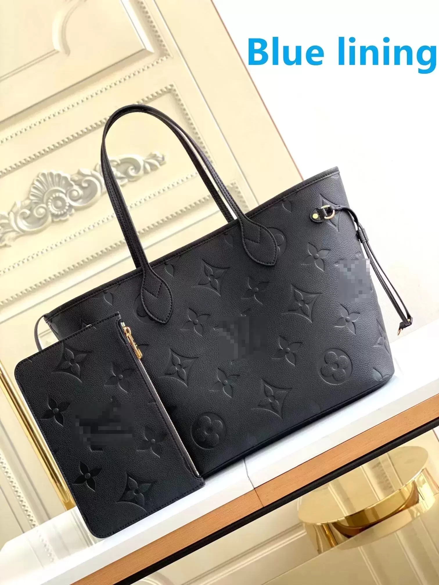 

6 colors lattice 2pcs set Top quality Women PU leather handbag handbag ladies designer handbag high quality lady clutch purse retro shoulder bag M40156