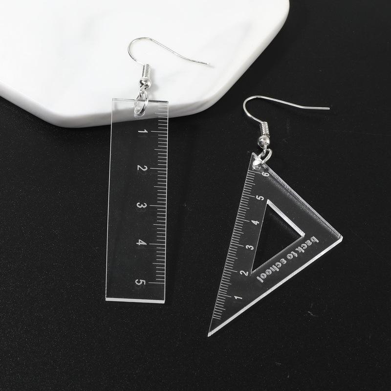 

Dangle & Chandelier Goth Cool Transparent Ruler Acrylic Earrings Asymmetrical Geometric Unusual Hanging Earring For Women Long Jewelry 2022