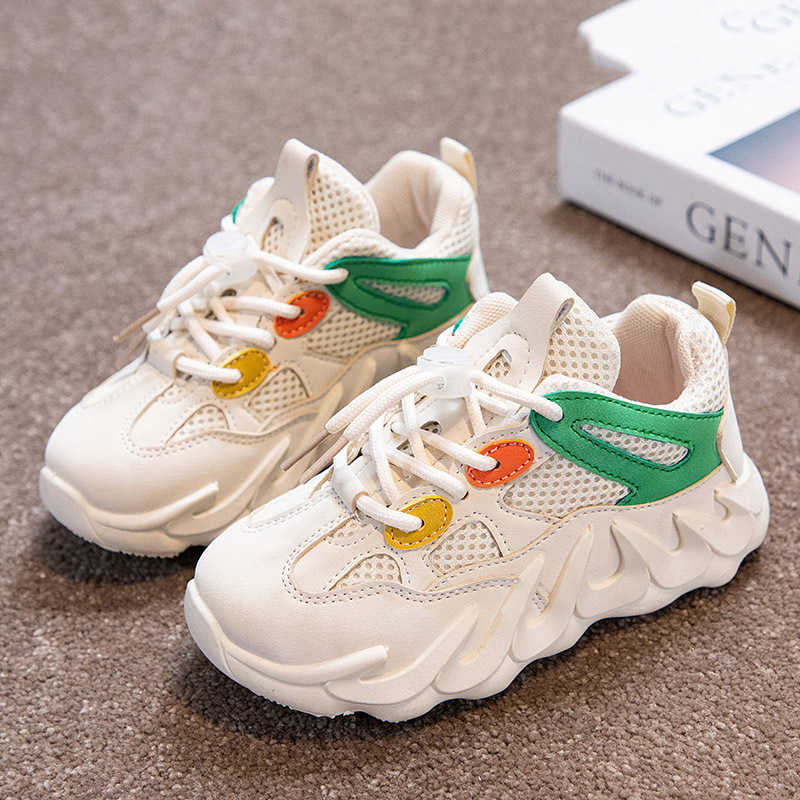 

For Kids Sneakers 2022 Spring Grils Shoes Boys Fashion Casual Running Sports Breathable Children Shoes Thick Sole Platform, Black