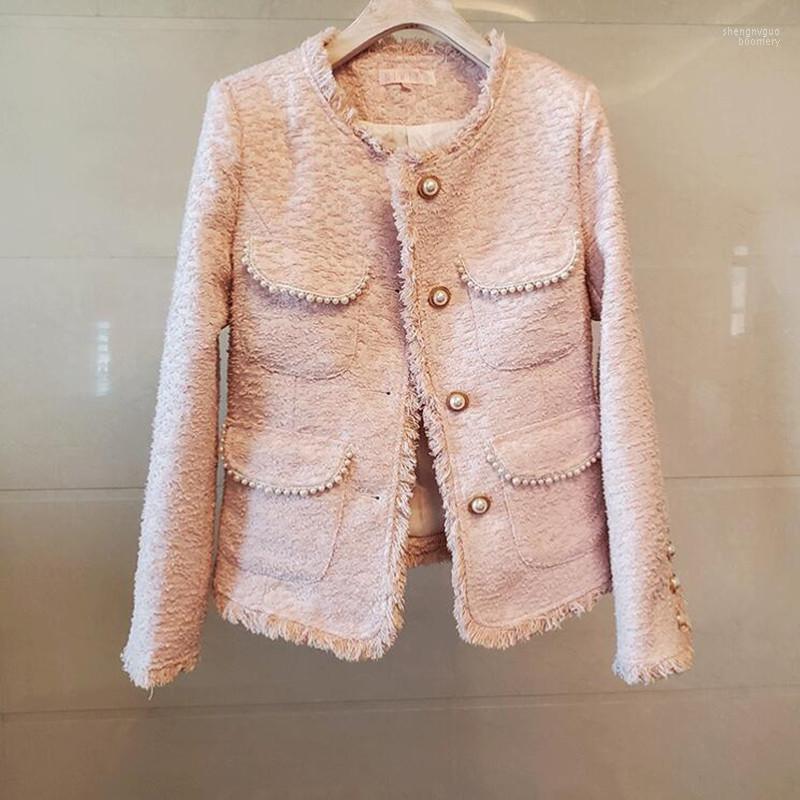 

Women' Jackets 2022 Fashion Women Vintage Stylish Single-breasted Tweed Jacket Coat Long Sleeve Ladies Outerwear Casual Casaco Tassel, Picture color