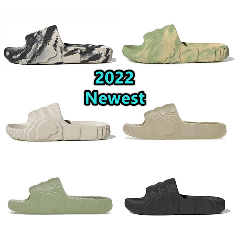 

Adilette 22 Slides Mens Womens Sliders Indoor Sandals Casual Slippers Pantoufle Flip Flops Platform Scuffs Sandales, Box