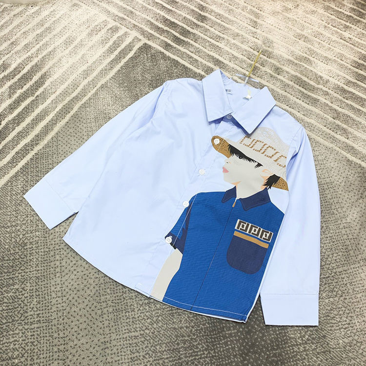 Baby Shirt Kid Designer Centor Cartoon Printing Top à manches longues Coton Taille 100-160 cm