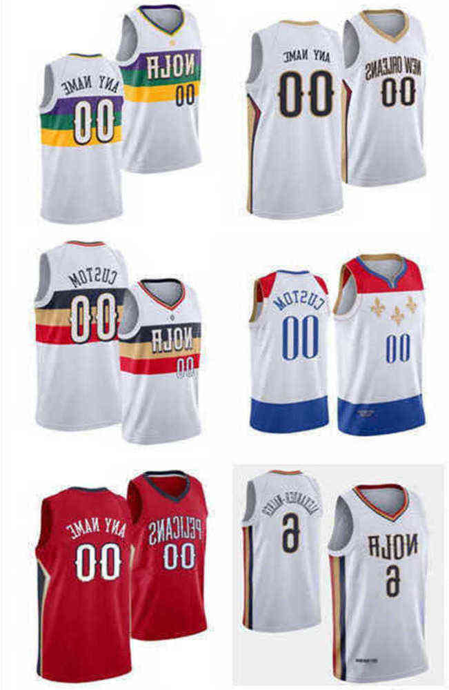 

75th Custom New Orleans''Pelicans''Zion 1 Williamson Brandon 14 Ingram Devonte CJ 3 McCollum 4 Graham Basketball Jerseys, Color