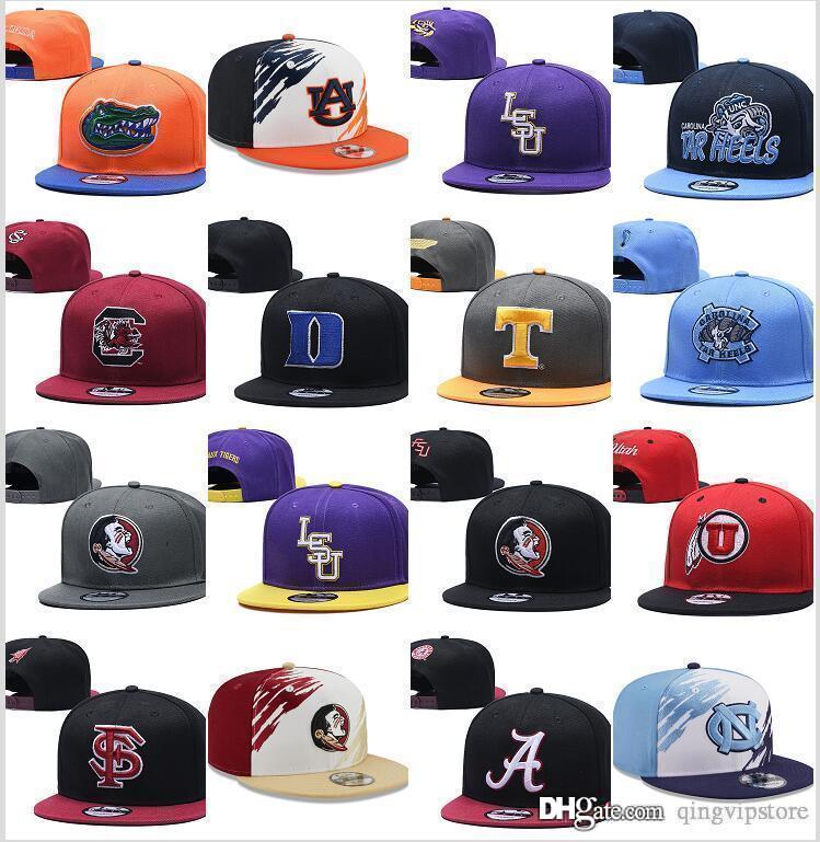 

Wholesale High Quality Men's Sport Team Snapback Caps Flat Brim USA college Sport Adjustable Caps Casual leisure hats Gorra