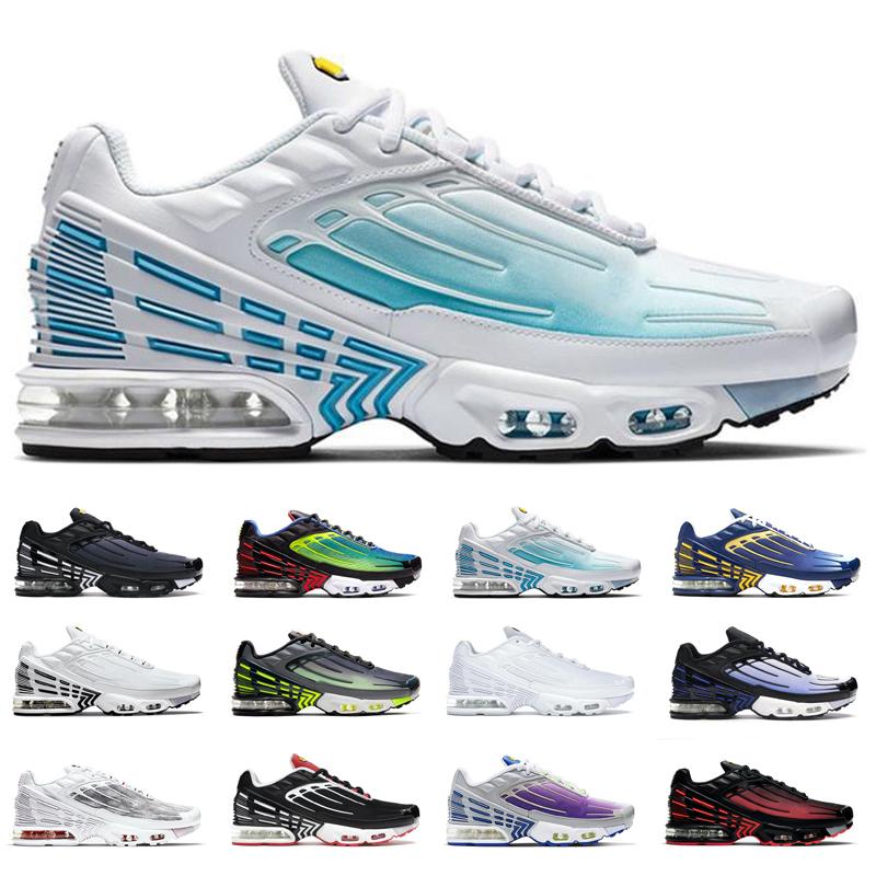 

Newest Plus TN 3 men Running Shoes white black cool grey navy blue Radiant Red triple leather bred grey women trainers mens sneakers, Box