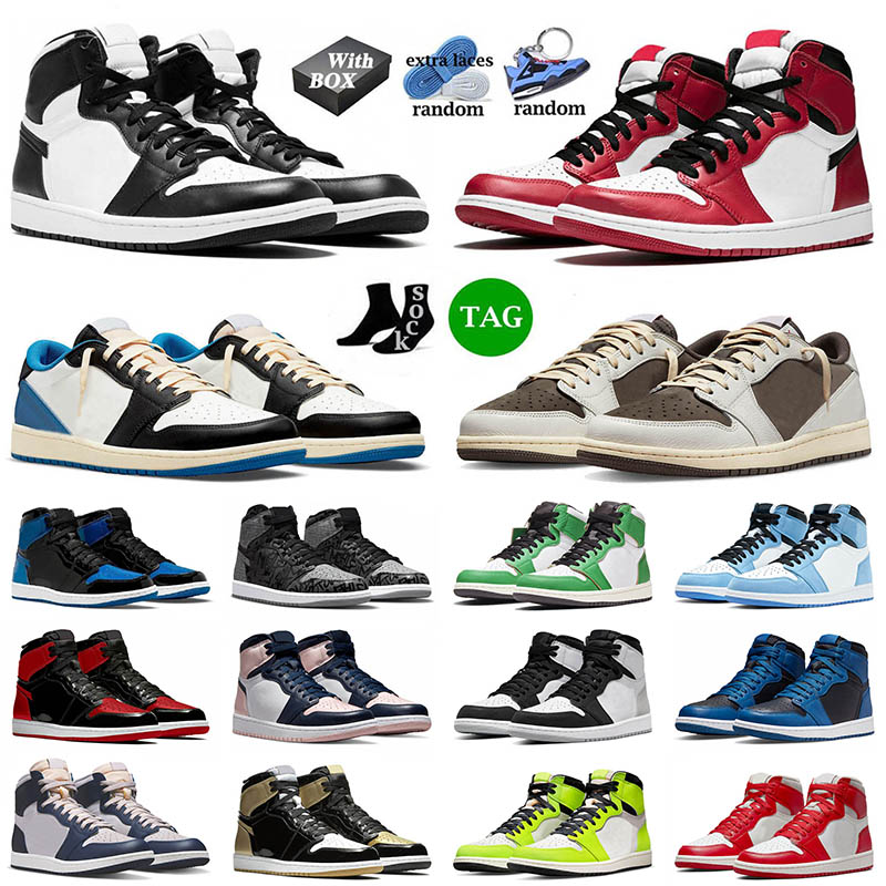 

With Box Jorden1s Mens Basketball Shoes Black White Jumpman Men Women Retro Trainers Size 36-46