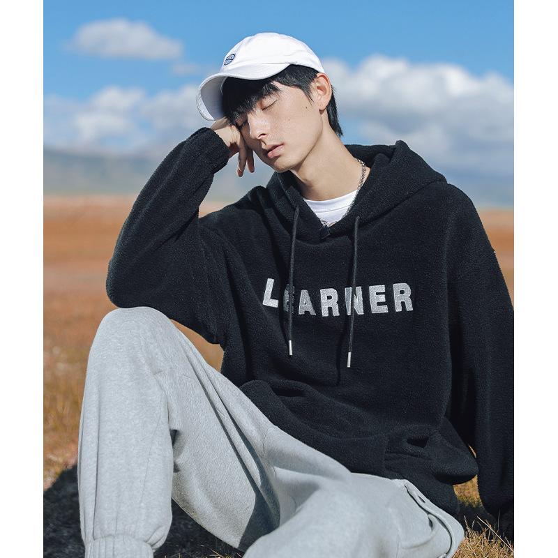 

Men's Hoodies & Sweatshirts Men's Wear Fall/winter 2022 Fleece Hoodie Monography Embroidered Couples CoatMen's, Beige