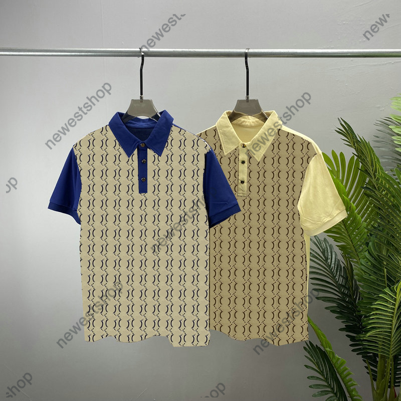 Summer Europe Mens designer Polo Shirts Italy Men double letter print shirts polos womens flower turn-down collar tshirt