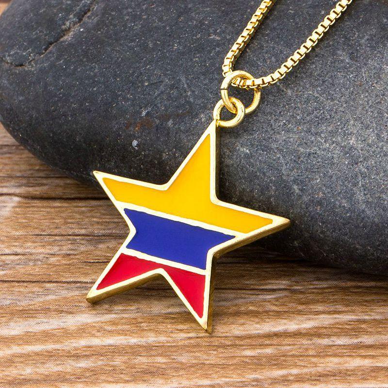 

Pendant Necklaces Classic Copper Cubic Ziconia Star Necklace Gold Color With Chain Statement Jewelry Party Birthday GiftPendant NecklacesPen