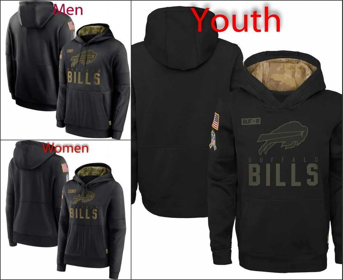 

Football Jersey Buffalo''Bills''Salute to Service Men Women Youth Black Pullover Performance''NFL''Hoodie, Men s-4xl