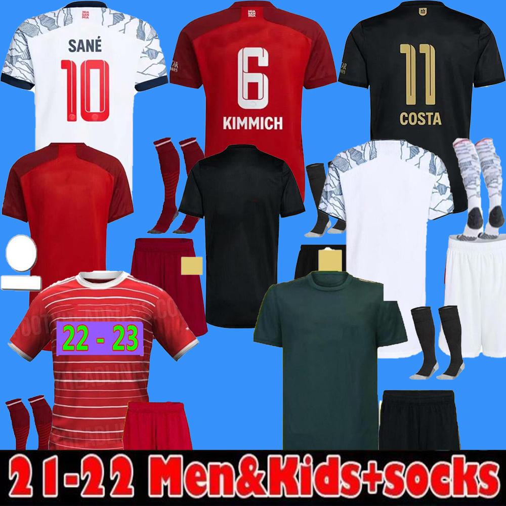 

LEWANDOWSKI soccer jerseys 21 22 23 Bayern SANE Munich GORETZKA COMAN MULLER DAVIES BAYERN KIMMICH football shirts Men + Kids kit, Kids kit + sock