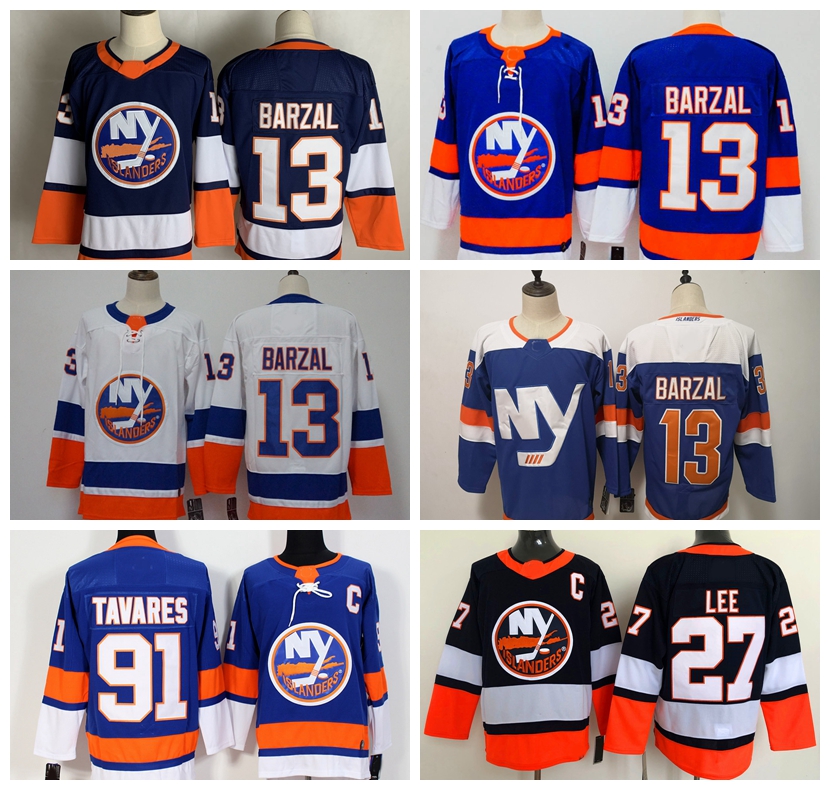 

Hockey Jerseys custom 13 Mathew Barzal 91 Tavares 27 Anders Lee men women youth New''York''Islanders 0507, As