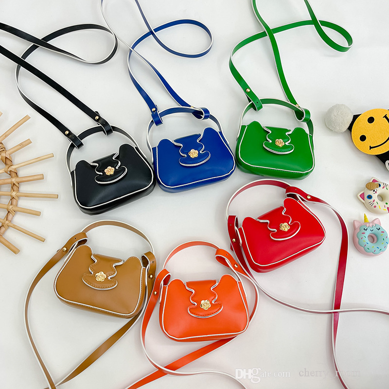 

baby Girl mini handbags Fashion cute kids mini flower solid colors one shoulder bags change purse children casual accessories bag F1311, Mix colors random