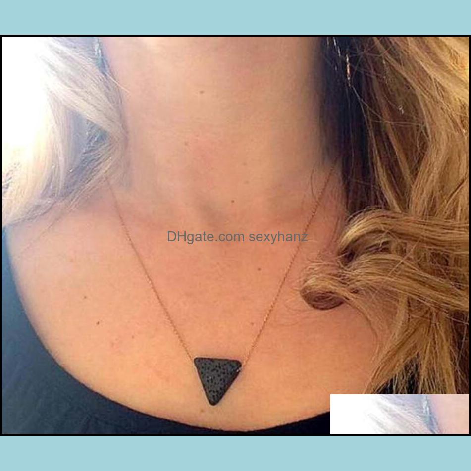 

Pendant Necklaces Pendants Jewelry Essential Oil Diffuser Aromatherapy Necklace Triangle Lava Bead Stone Drop Delivery 2021 2Bikd